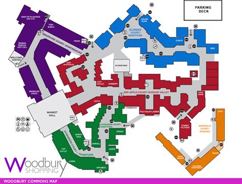 Woodbury Commons Stores & Center Map .